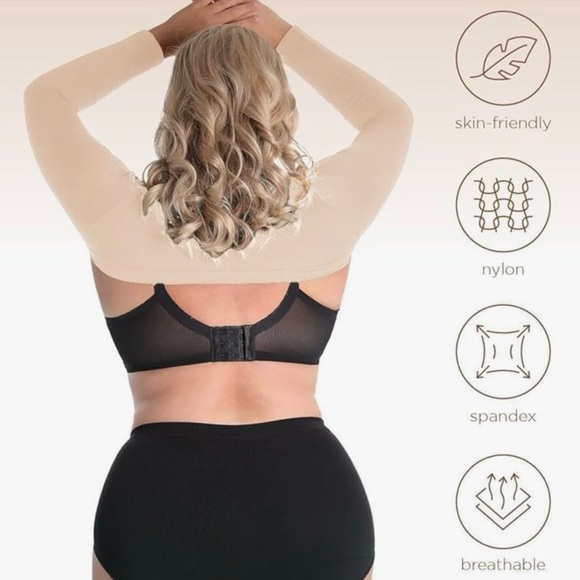 MeMoi Slim Me Long Sleeve Arm Shapers Slimmers Shapewear Size Q2/6 Queen 2X NWT - Picture 2 of 5